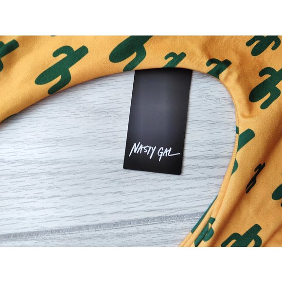 Saguaro Cactus Swimsuit Bodysuit Mustard Yellow High Leg One Piece 8 - Picture 6 of 9